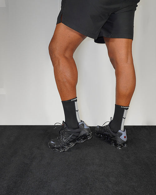 BLACK FULL GRIP TRAINING SOCKS - NO SLIP PERFORMANCE